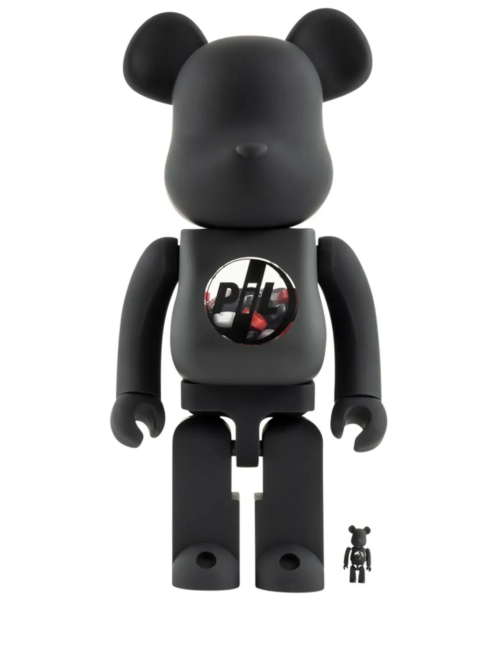 Medicom Toy Be@rbrick Pil 100% And 1000% Figure Set In Schwarz