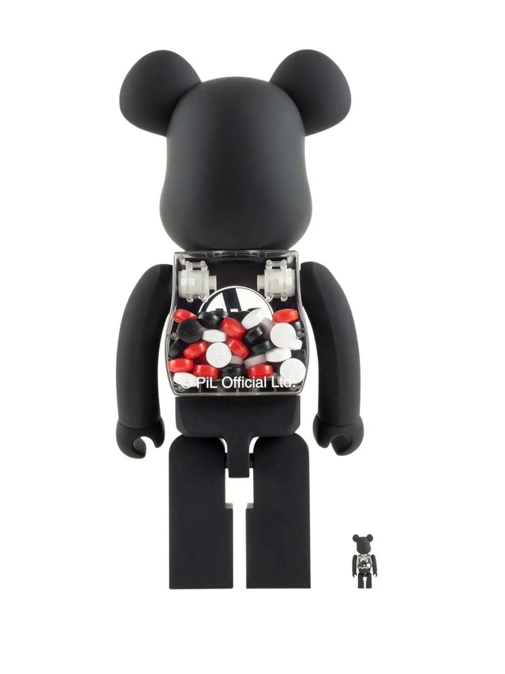 Medicom Toy BE@RBRICK PIL 100% en 1000% beeldjes set - Zwart