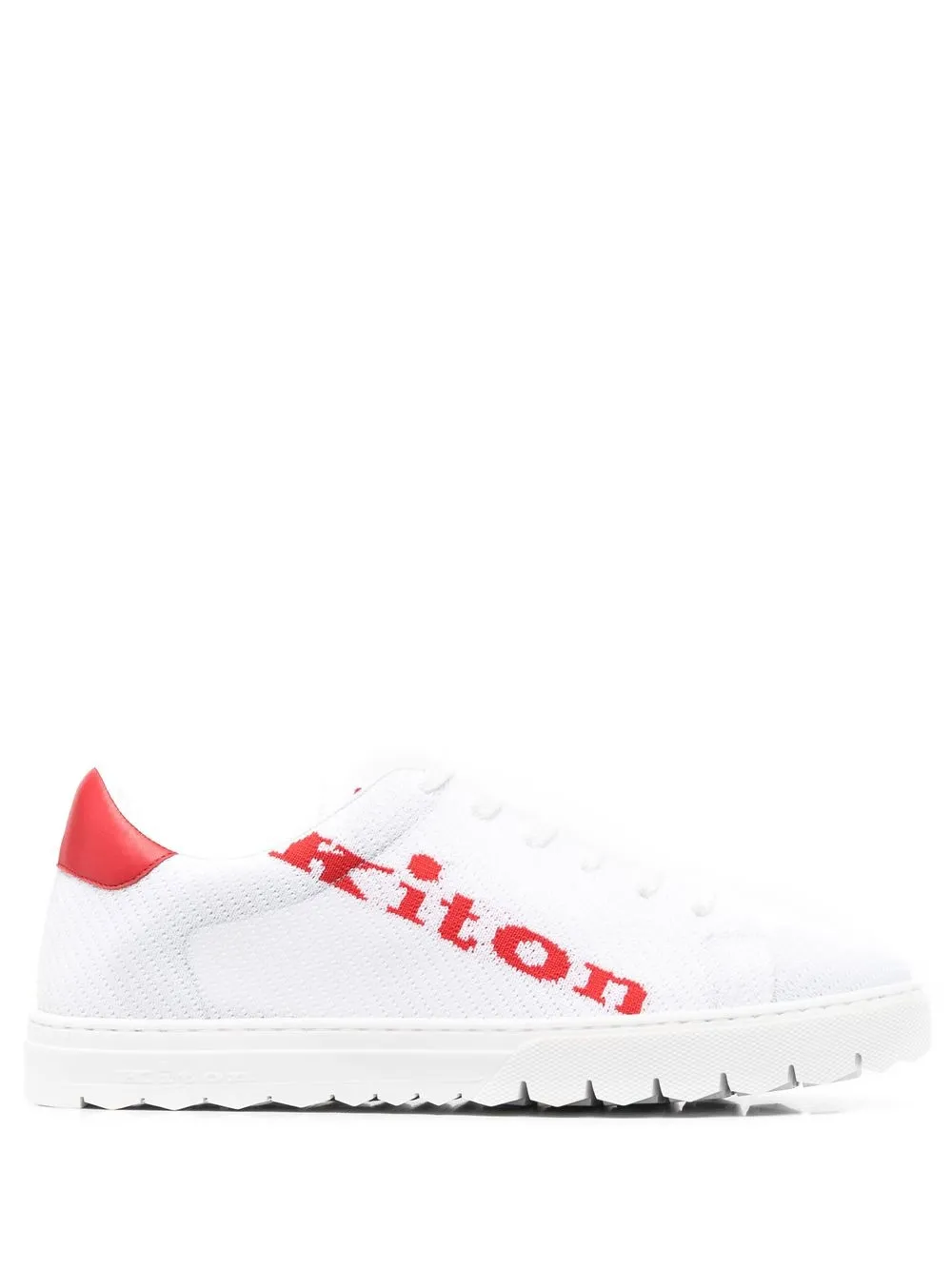 

Kiton tenis con agujetas y logo en jacquard - Blanco