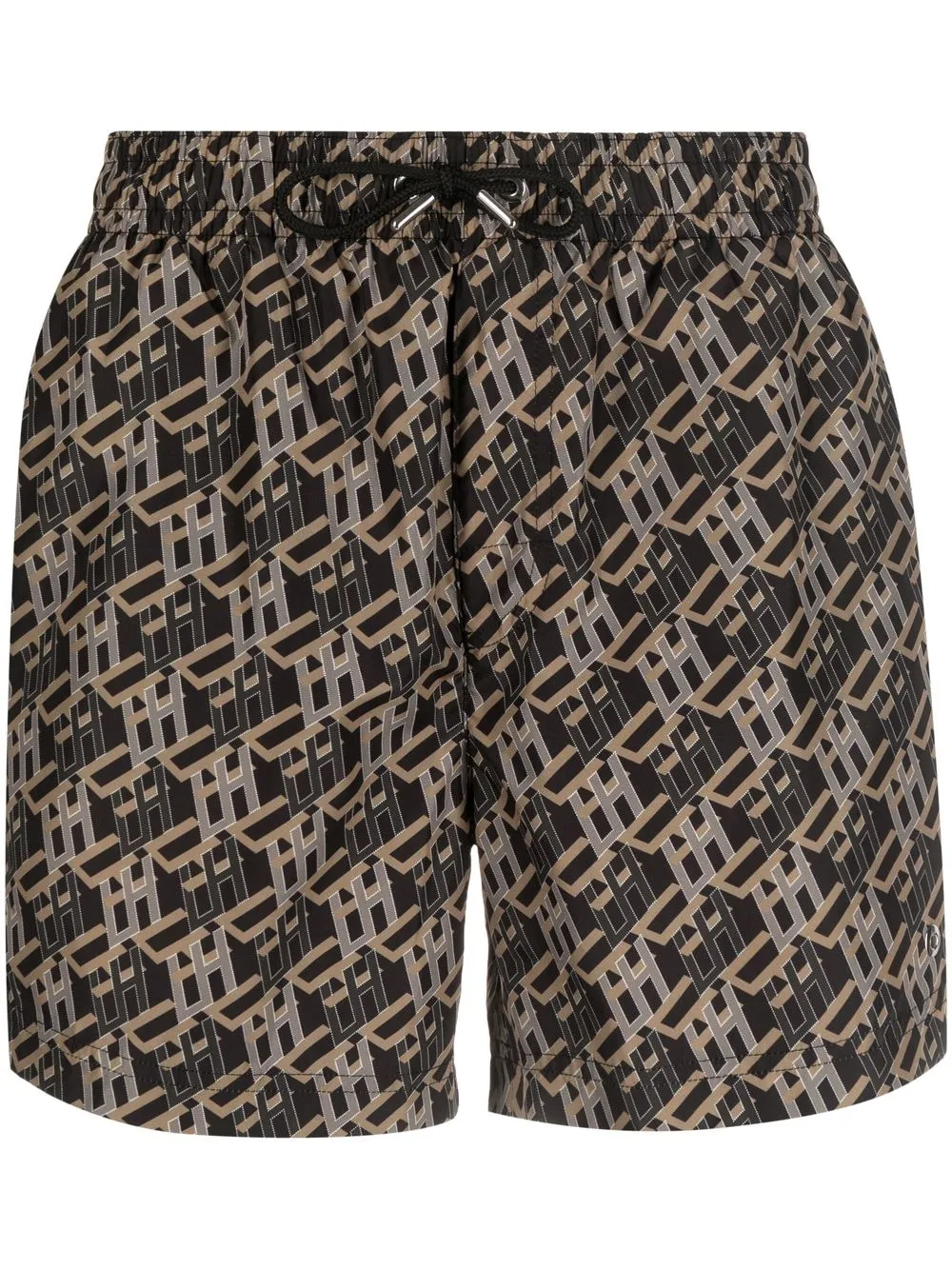 

LES HOMMES shorts de playa con monograma estampado - Negro