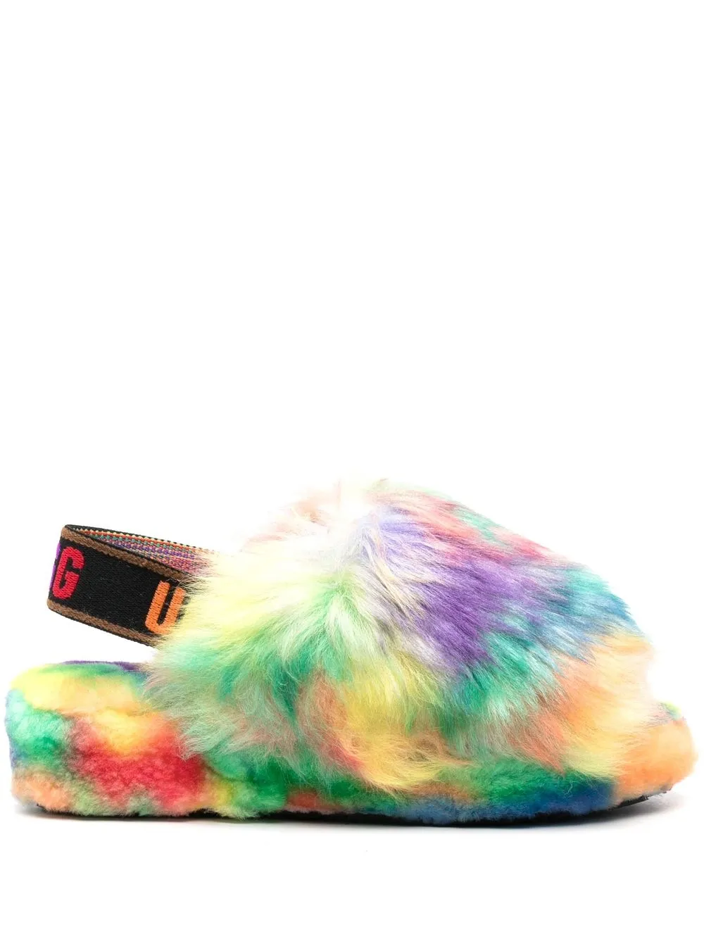 

UGG Fluff Yeah Pride faux shearling slippers - Green