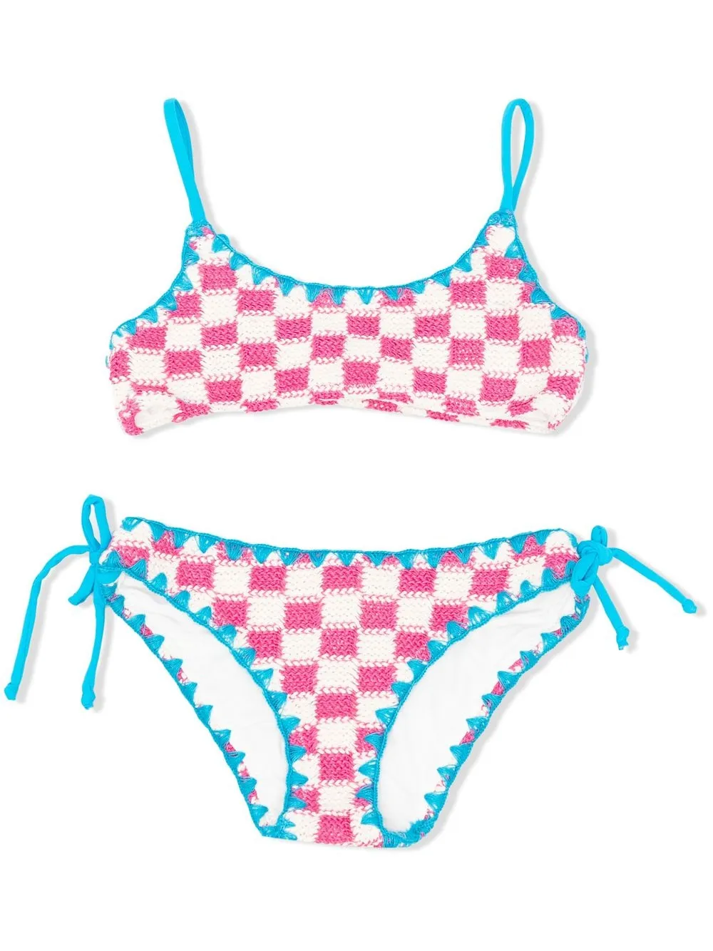 

MC2 Saint Barth Kids bikini de crochet bordado - Rosado