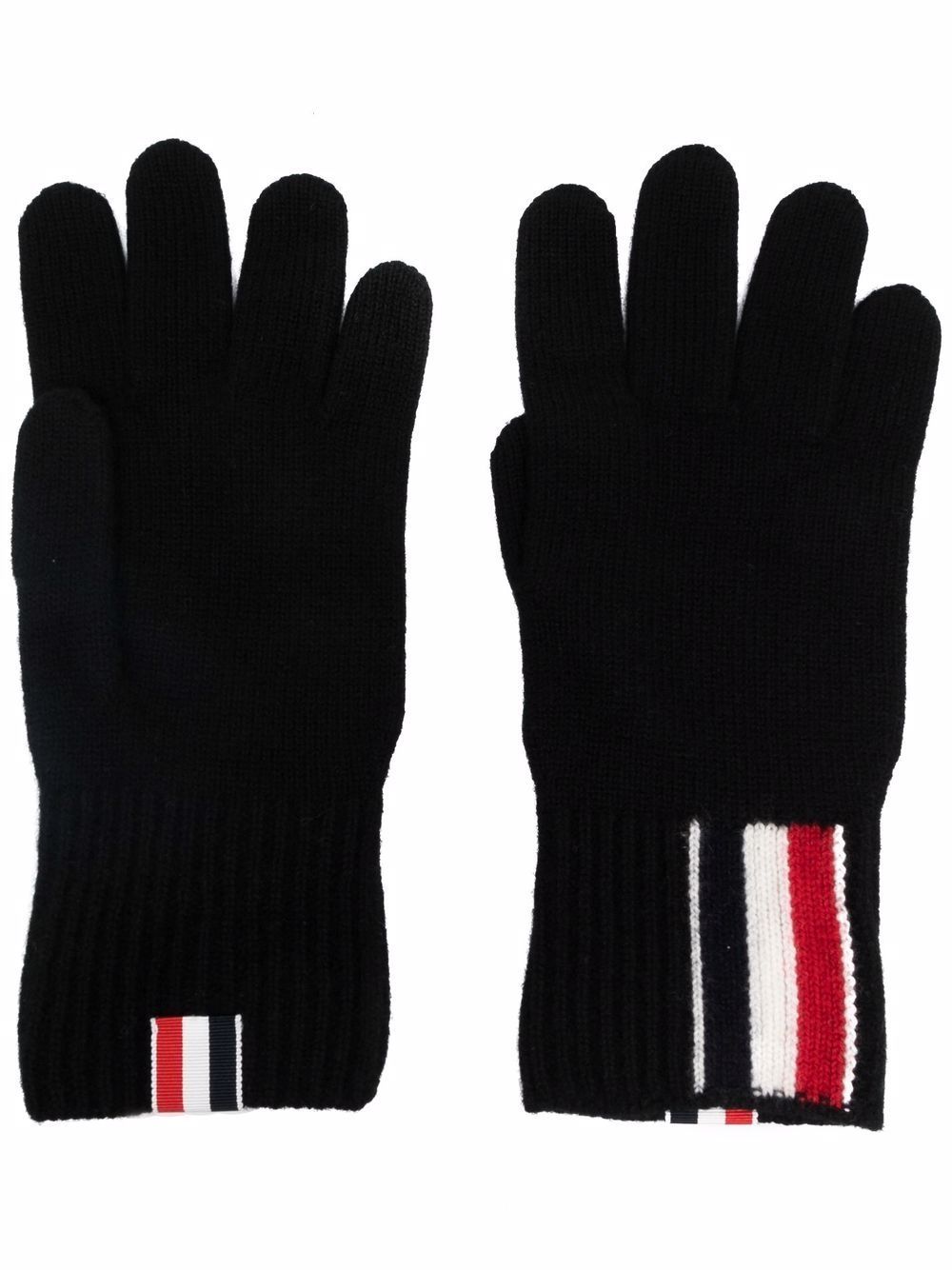 THOM BROWNE RWB-STRIPE MERINO WOOL GLOVES