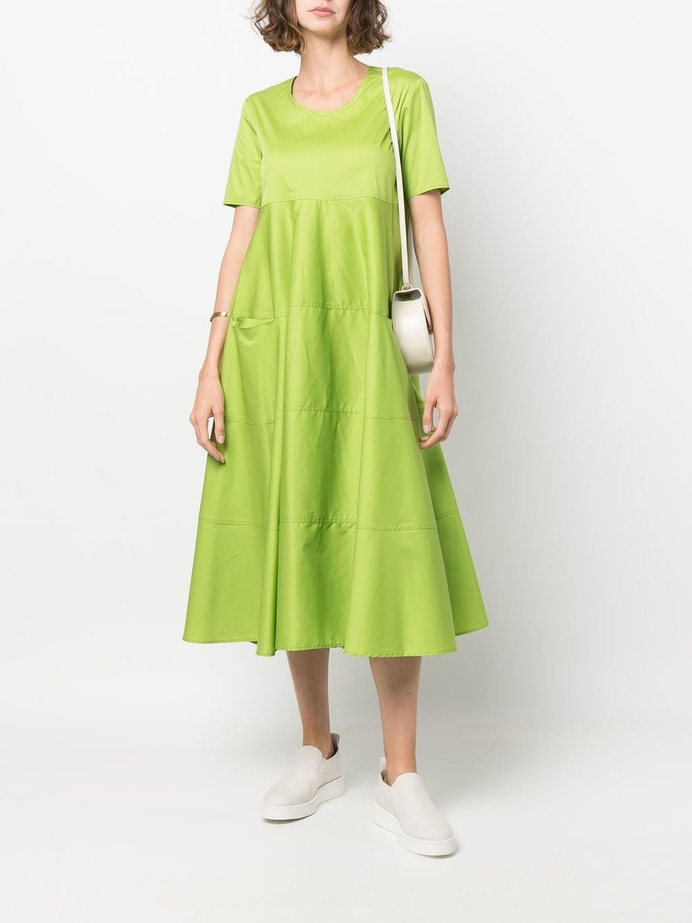 Shop Blanca Vita Flared T-shirt Dress In Green