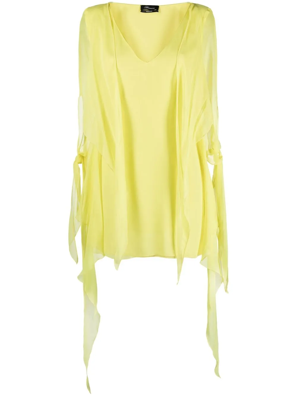 

Blumarine vestido corto de seda drapeado - Amarillo