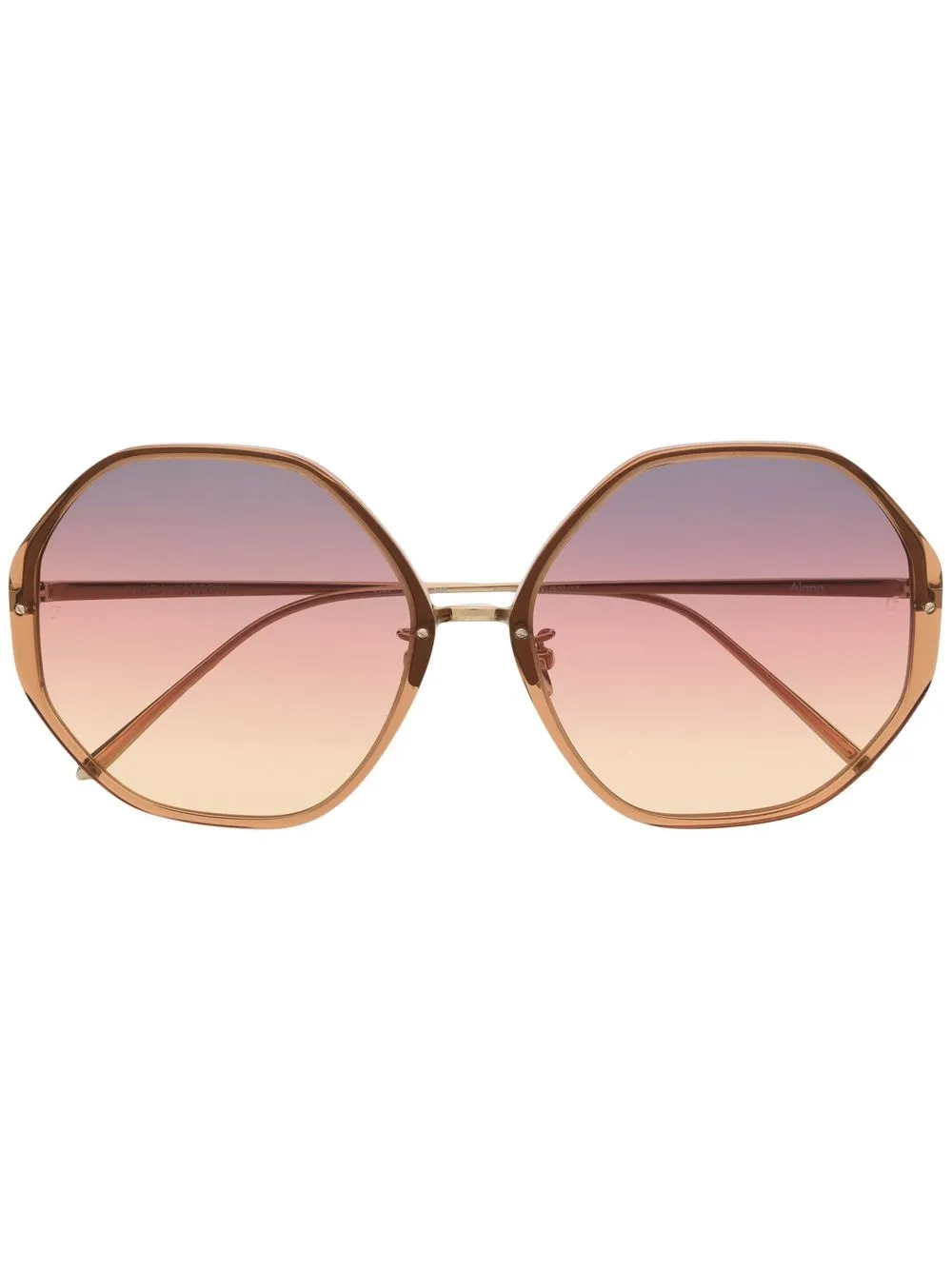 

Linda Farrow lentes de sol con micas de color - Rosado