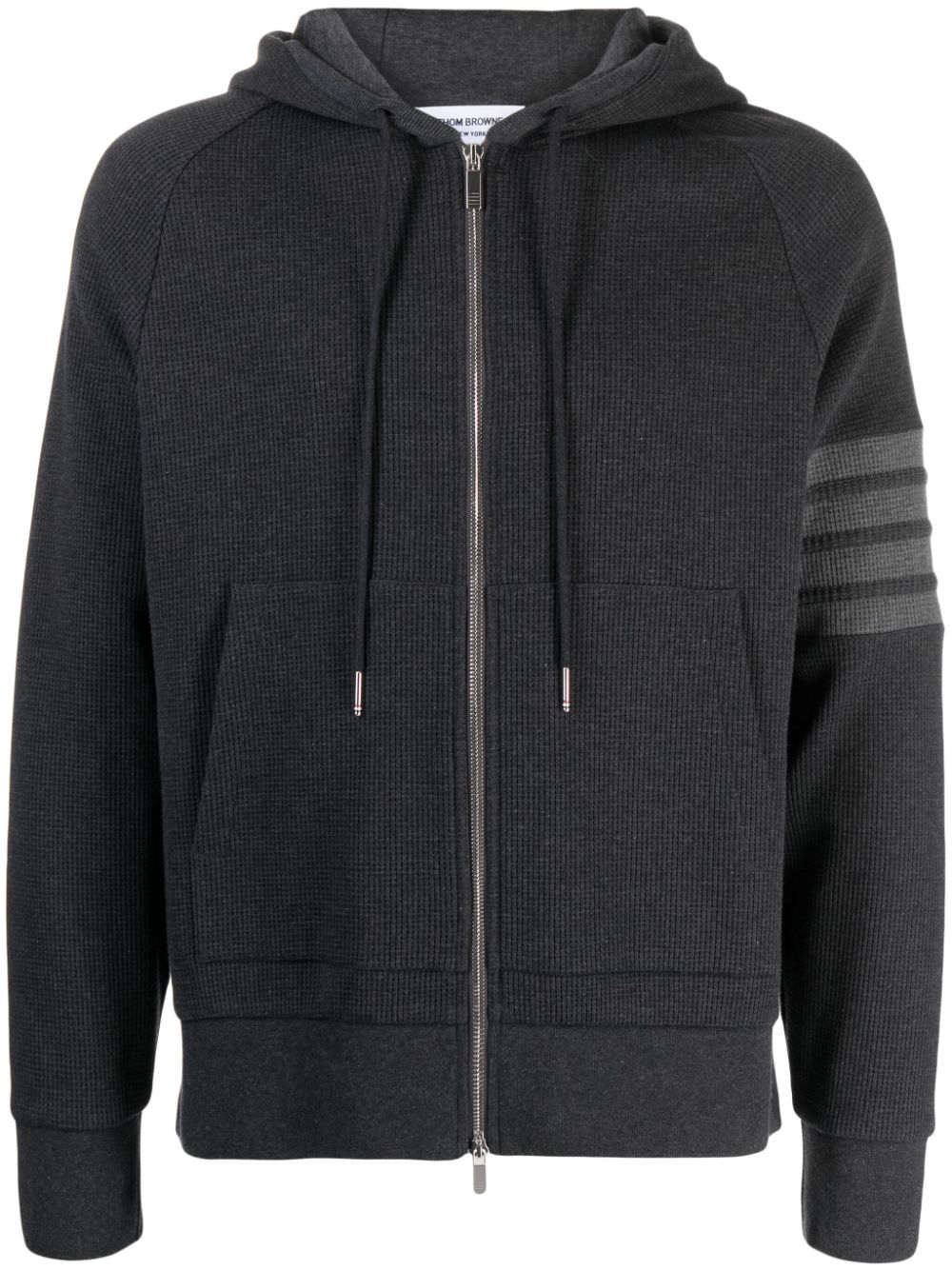 Thom Browne 4-bar zip up hoodie - Grey