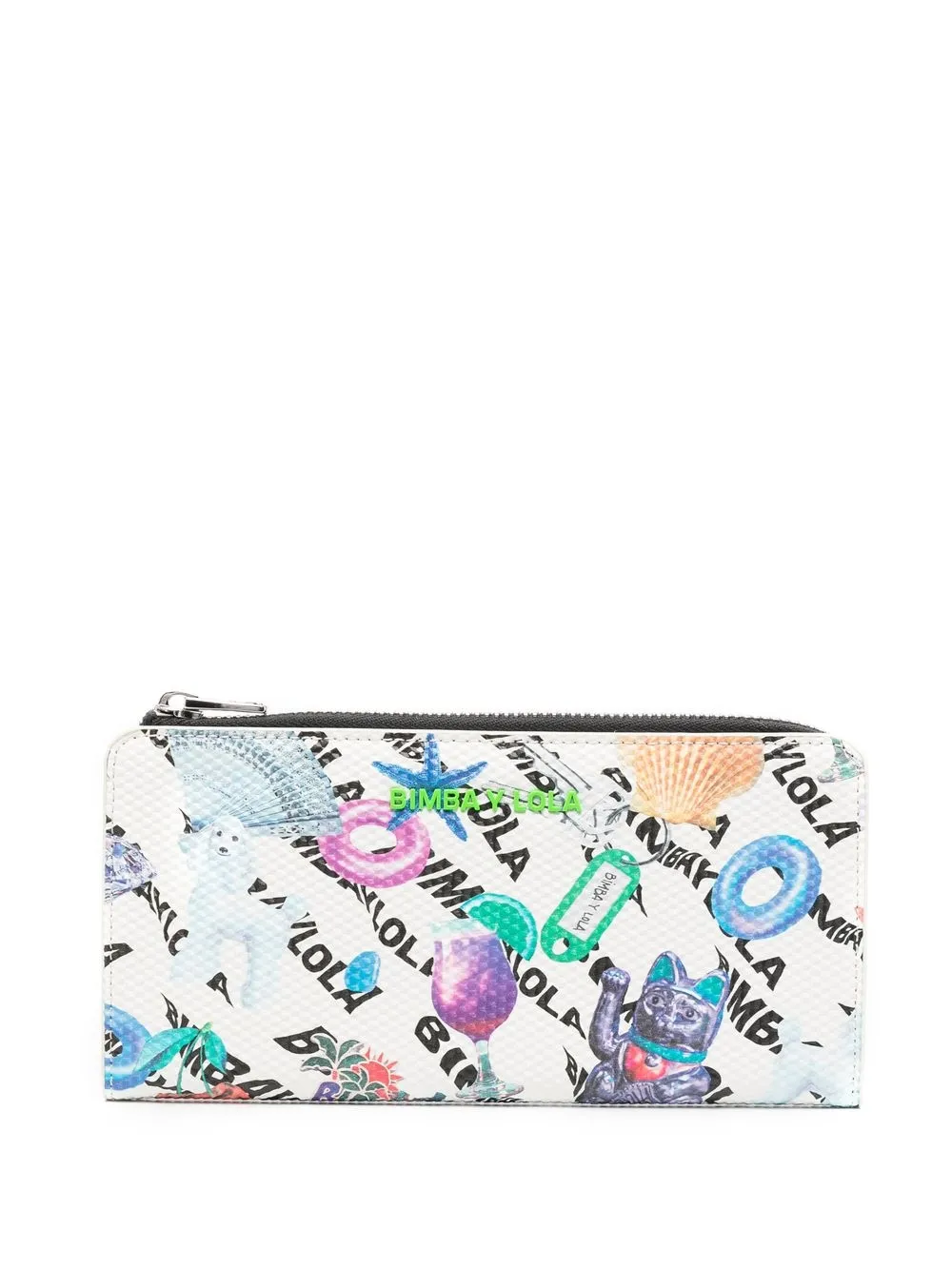

Bimba y Lola cartera con cierre y logo estampado - Blanco