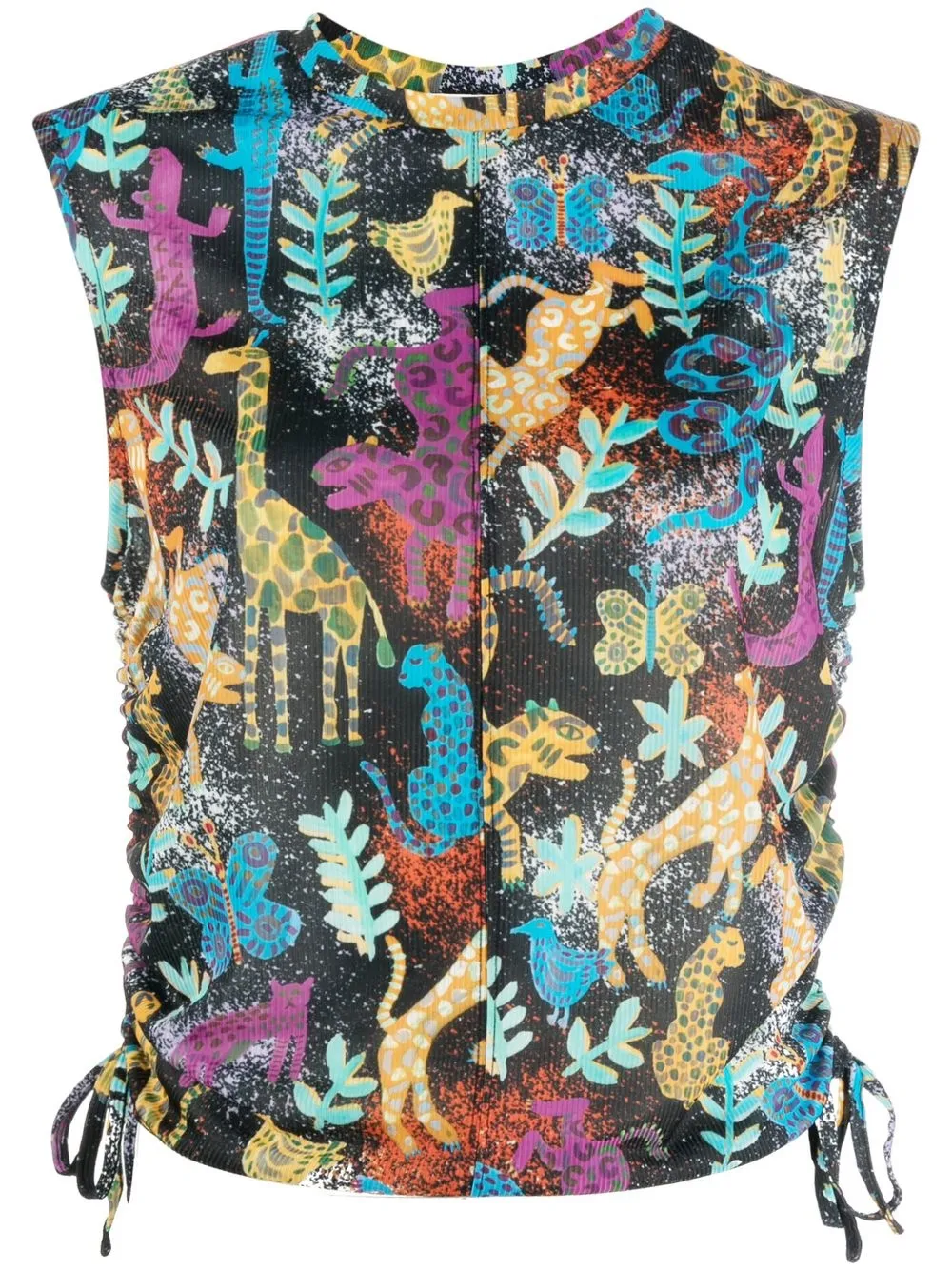 

Bimba y Lola camiseta estampadaq con detalle fruncido - Azul