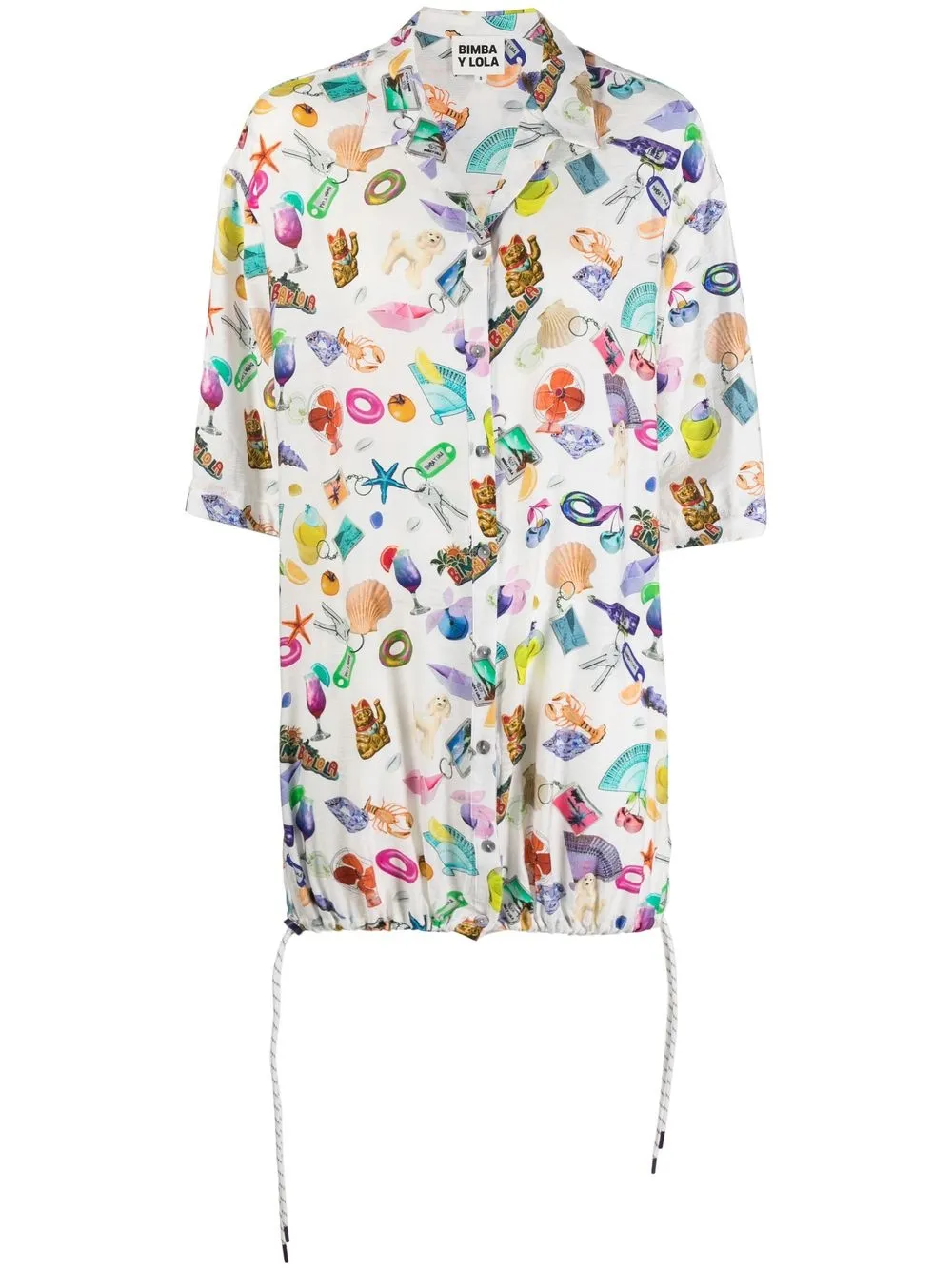 

Bimba y Lola camisa con estampado gráfico - Blanco