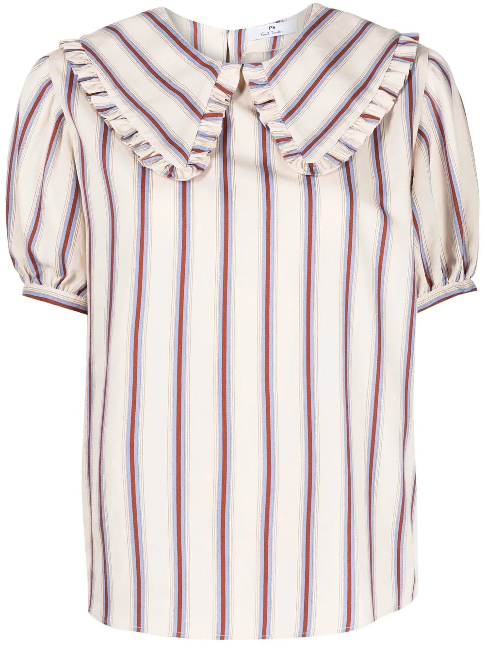 

PS Paul Smith striped Peter Pan-collar blouse - Neutrals