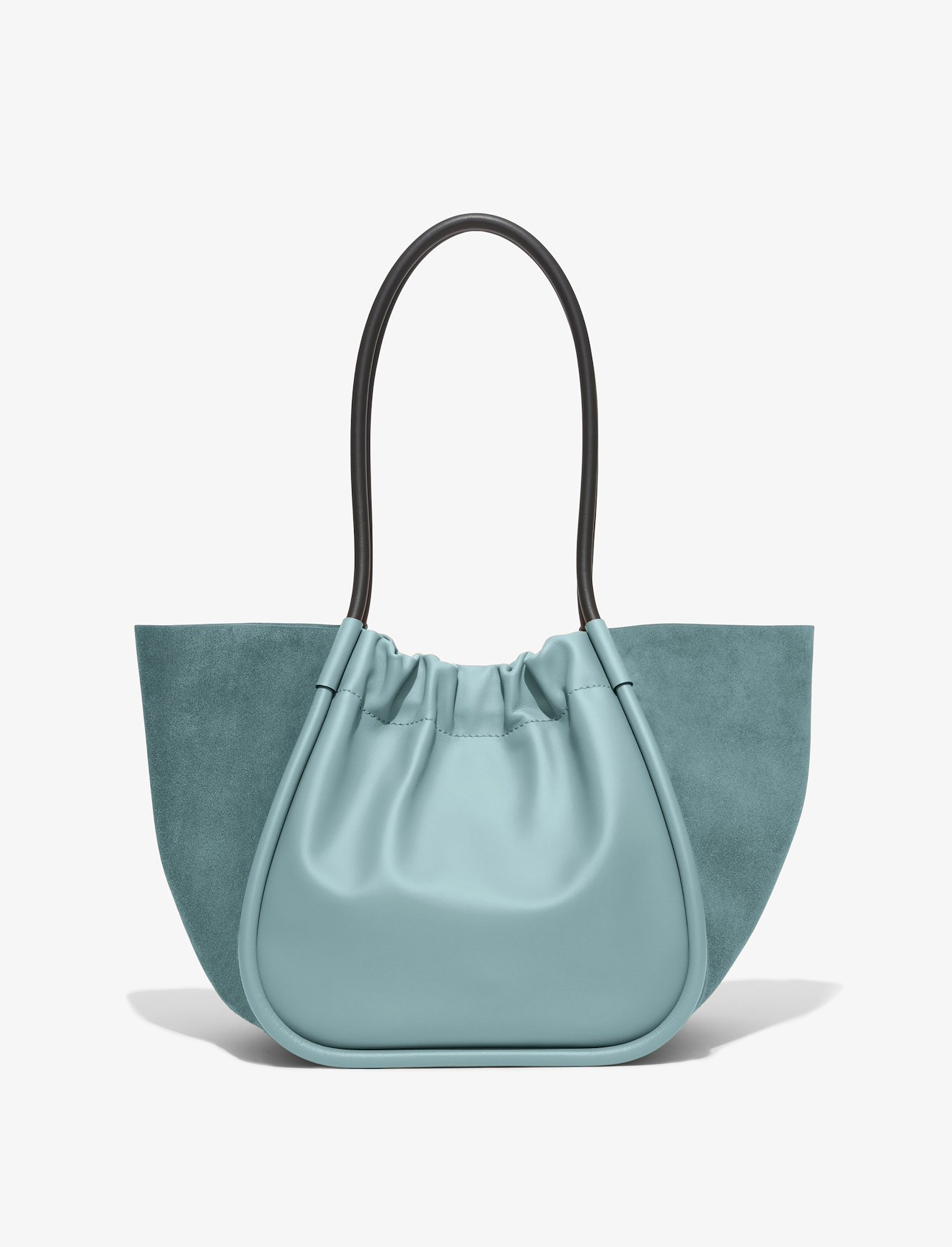 Large Suede Ruched Tote #3