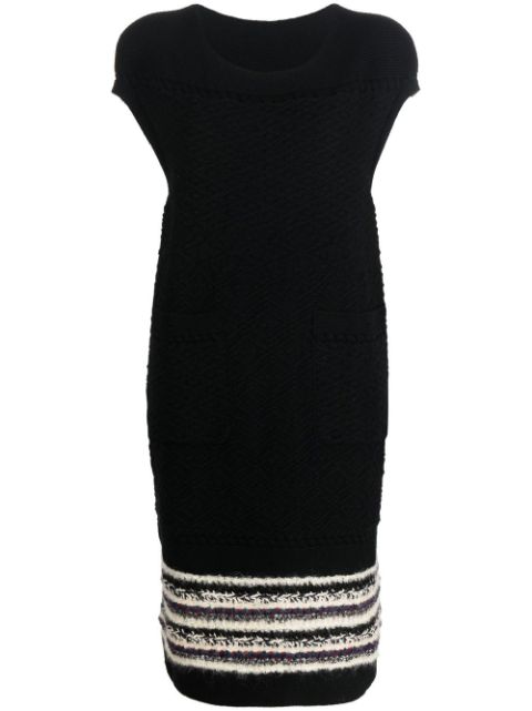 HOT SALE CHANEL tweed detailing knitted dress Women