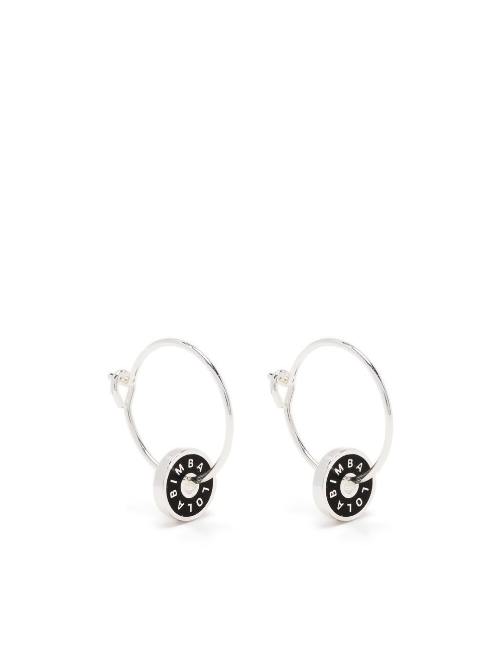 Bimba Y Lola Logo-charm Hoop Earrings In Silber