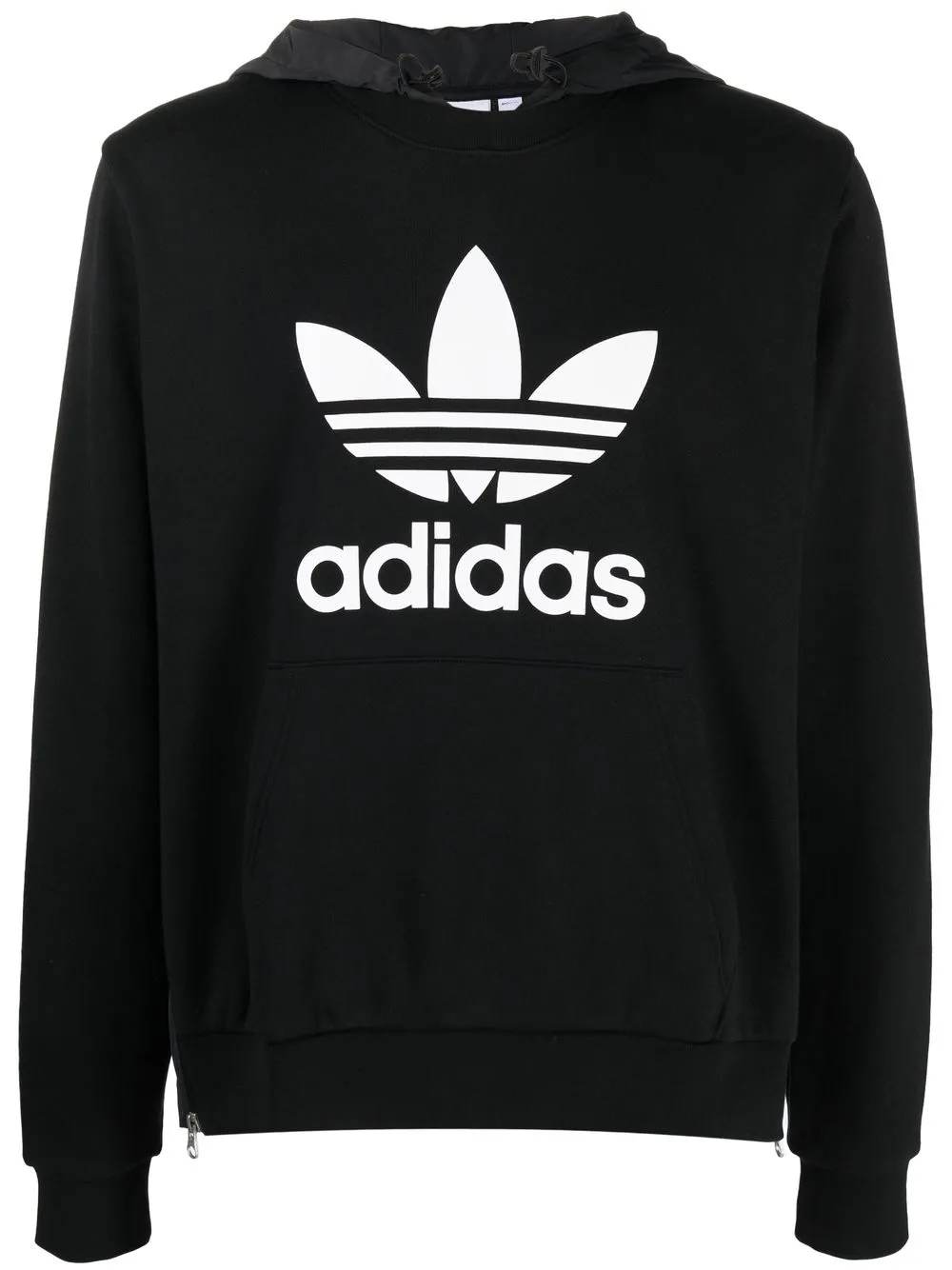 

adidas logo-print detail hoodie - Black