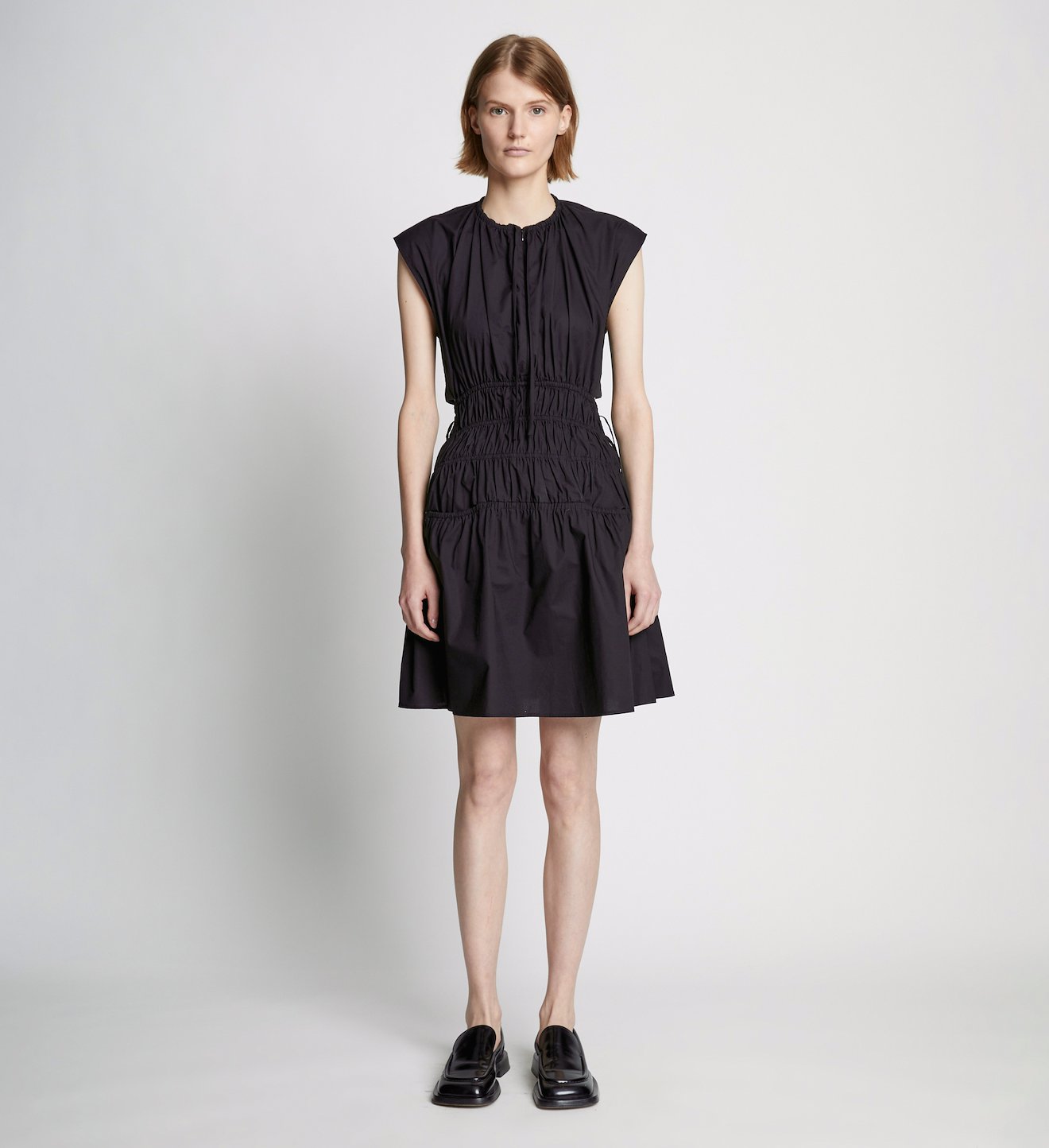 Poplin Drawstring Mini Dress