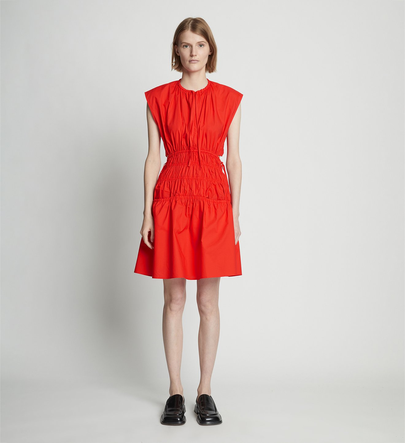 Poplin Drawstring Mini Dress