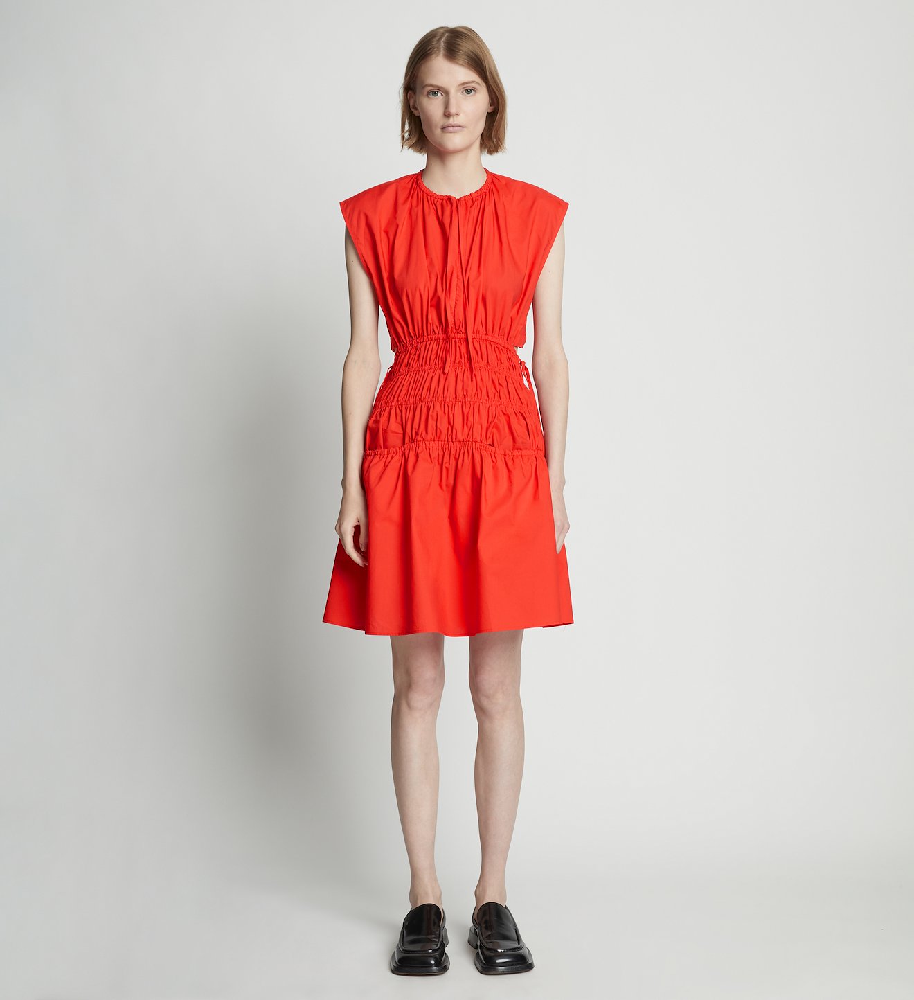 Poplin Drawstring Mini Dress