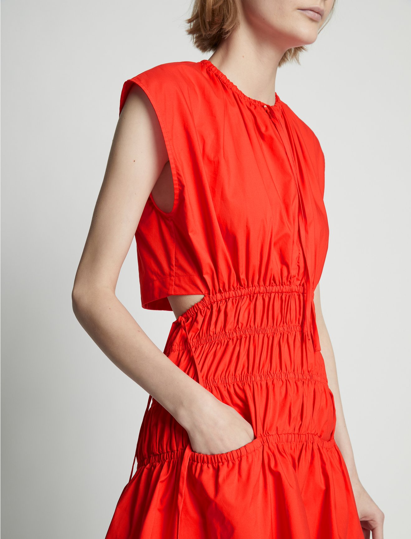 Poplin Drawstring Mini Dress #3