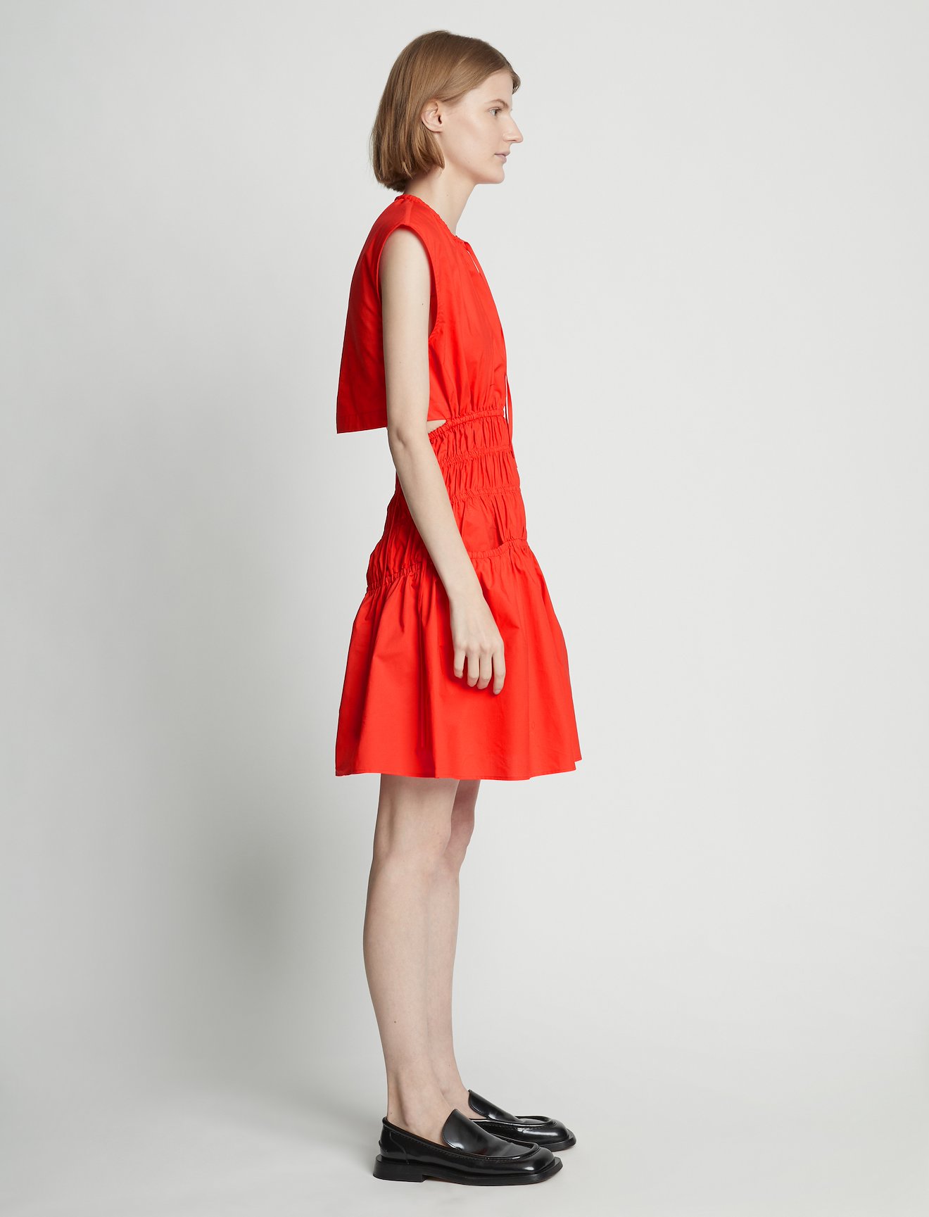 Poplin Drawstring Mini Dress #1