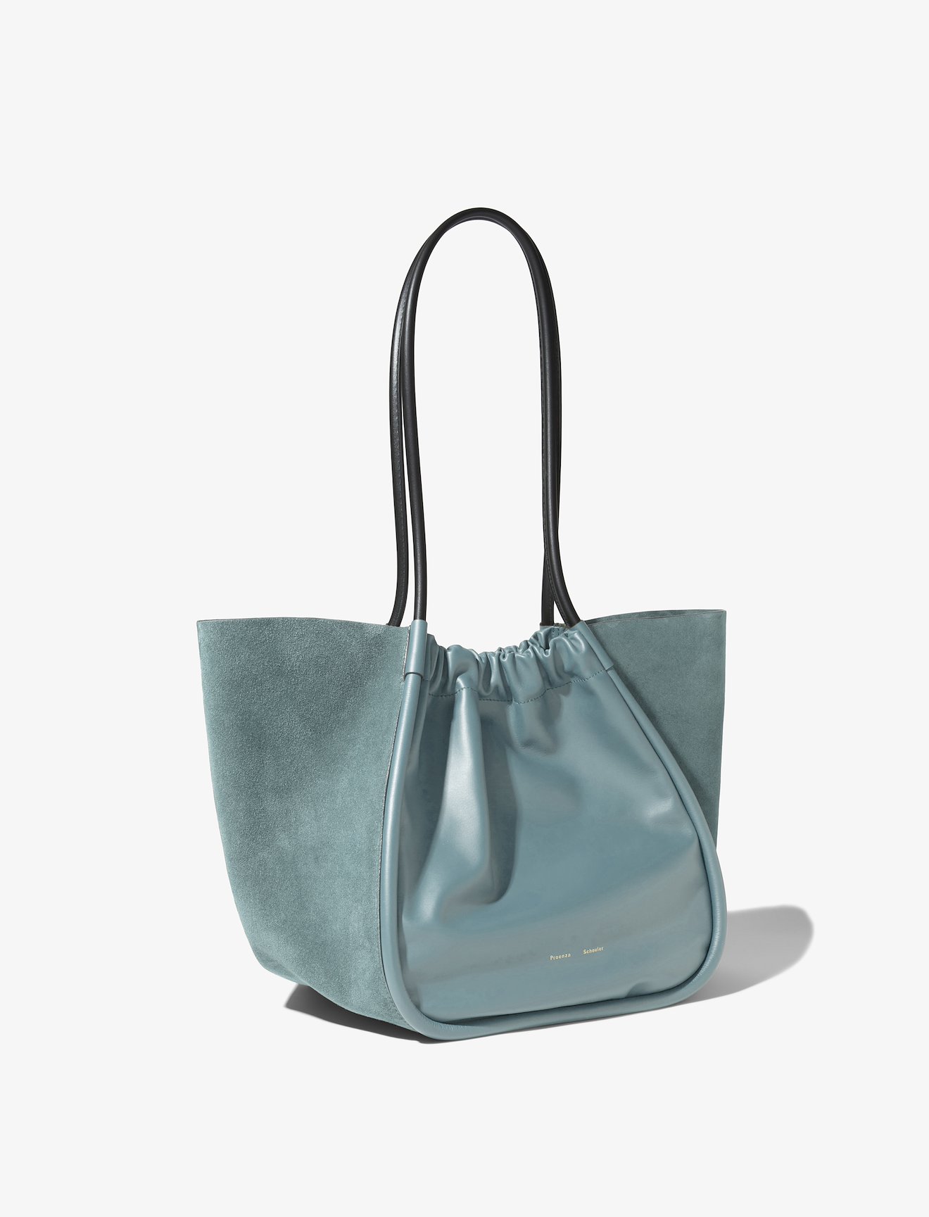 XL Suede Ruched Tote #1