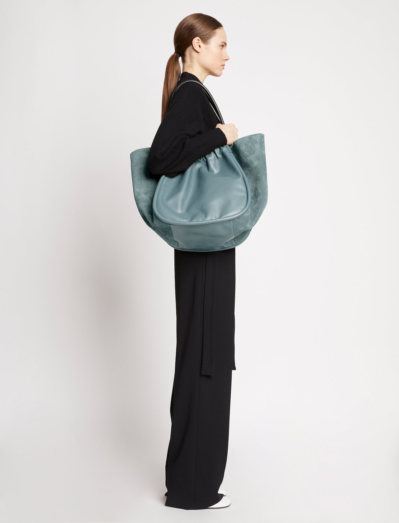 XL Suede Ruched Tote #2