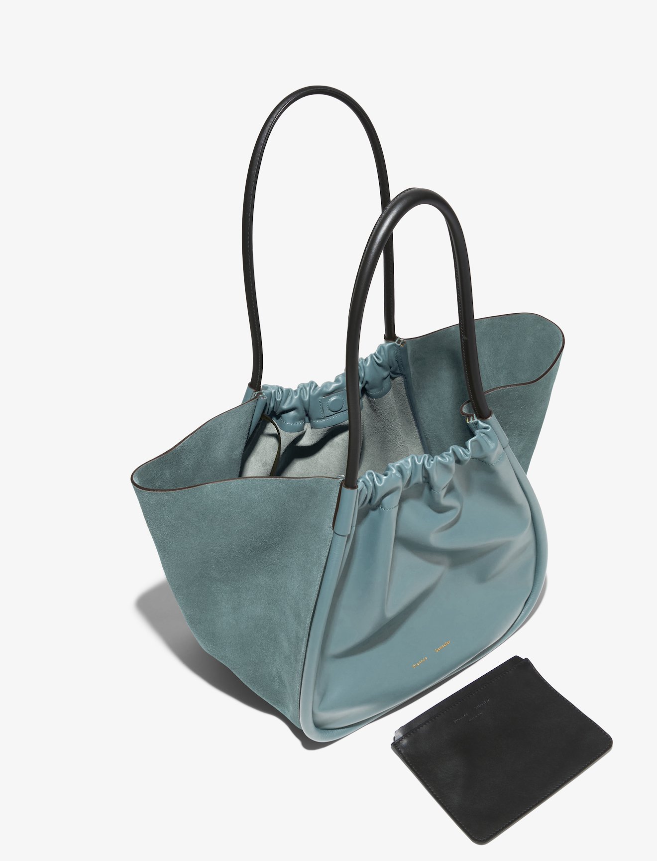 XL Suede Ruched Tote #4