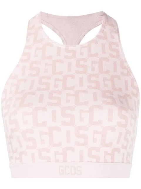 GCDS logo-print cropped top