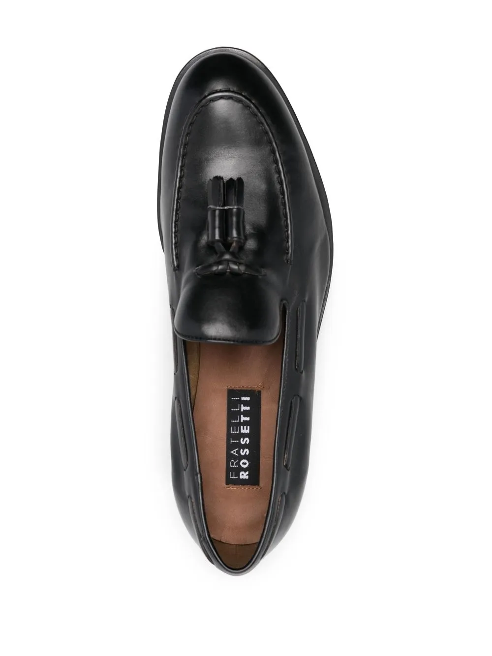Fratelli Rossetti leather front-tassel loafers Black