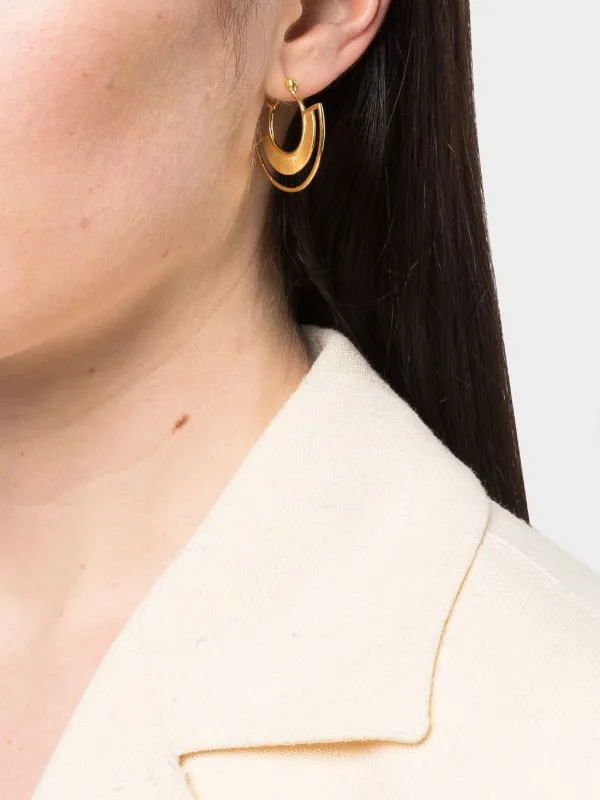Loulou x Obsidian half-hoop Earrings 
