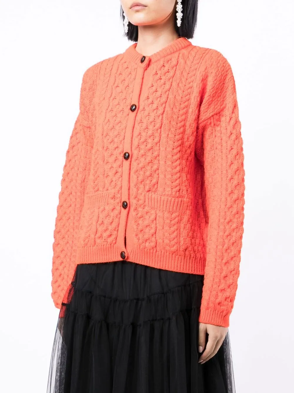 Molly Goddard cable-knit Wool Cardigan 