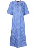 colville front lace-up detail midi dress - Blue