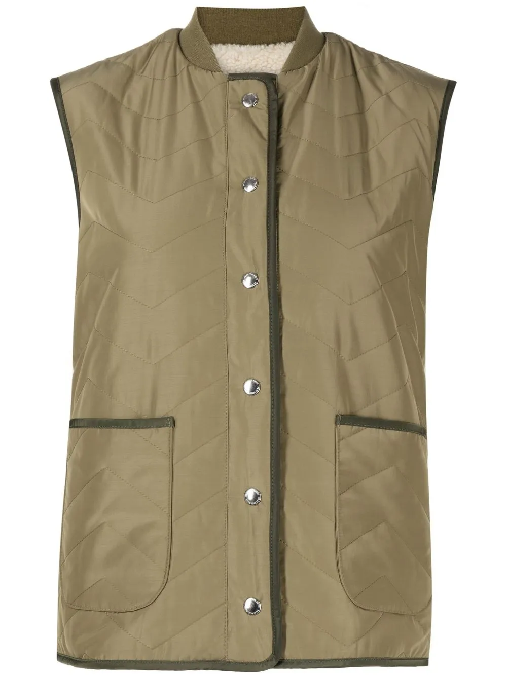 

PS Paul Smith shearling-lining quilted gilet - Green