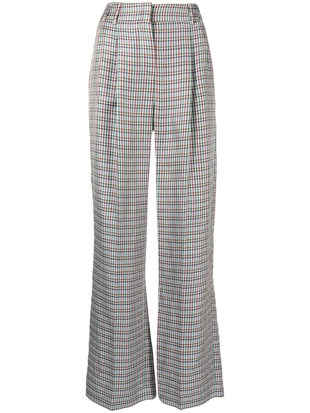 

PS Paul Smith gingham-check wide-leg trousers - Blue