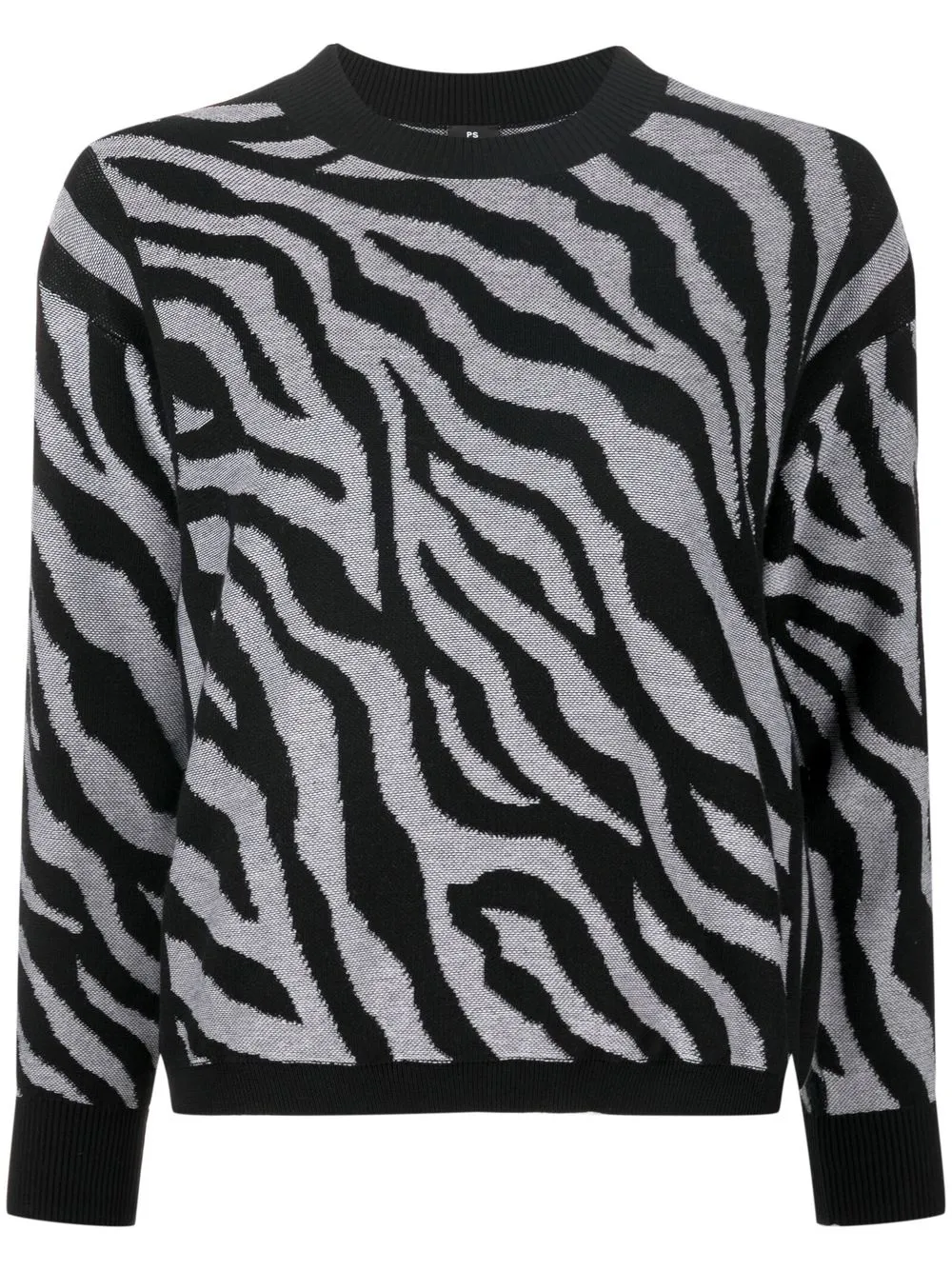 

PS Paul Smith jacquard zebra stripe jumper - Black