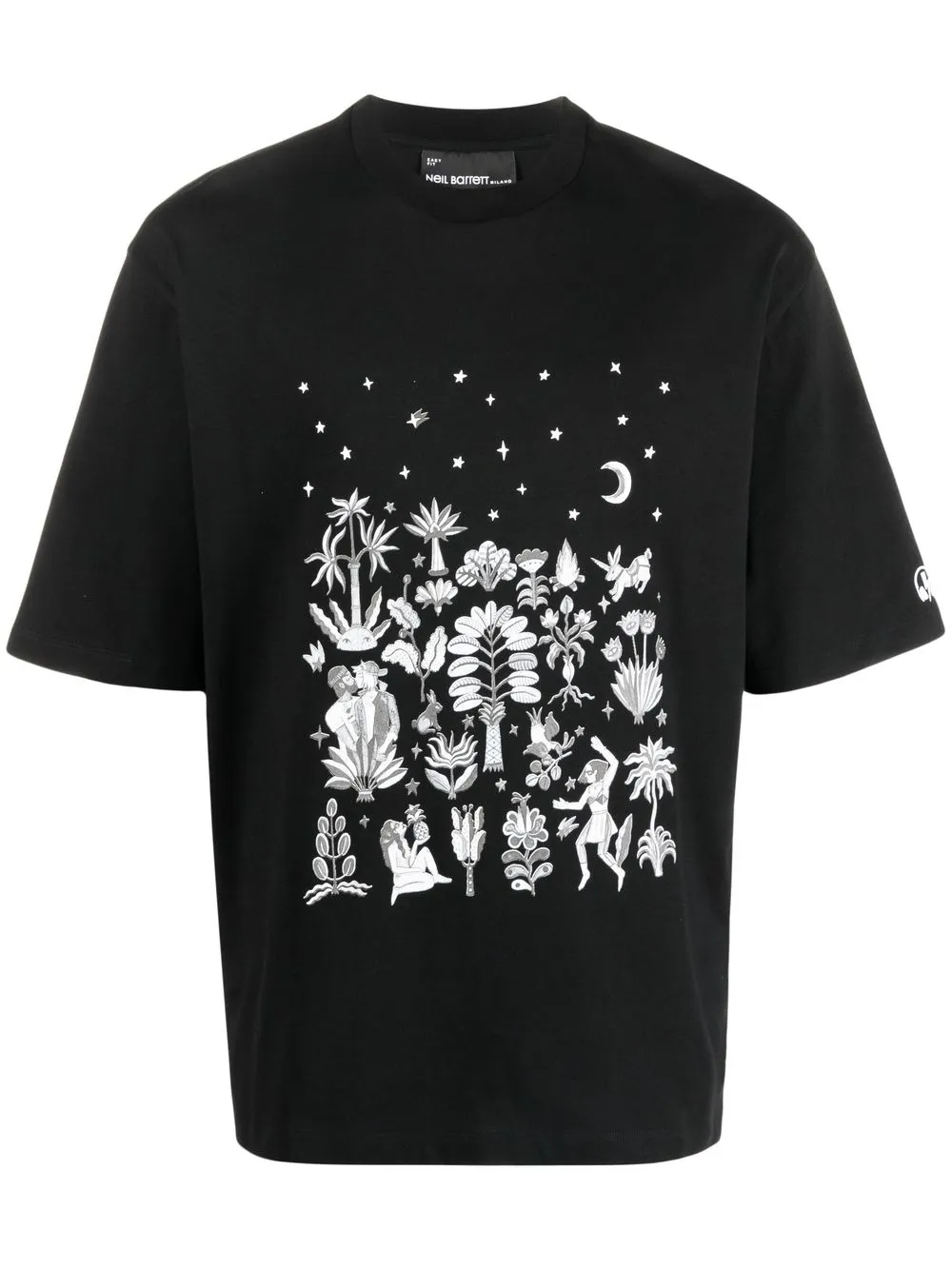 

Neil Barrett nature-embroidered T-shirt - Black