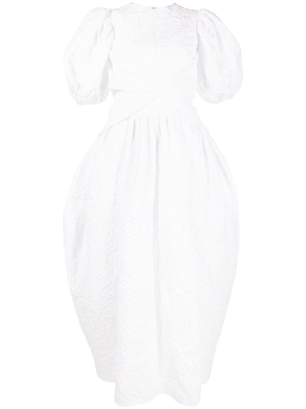 Juniper matelassé puff-sleeve dress