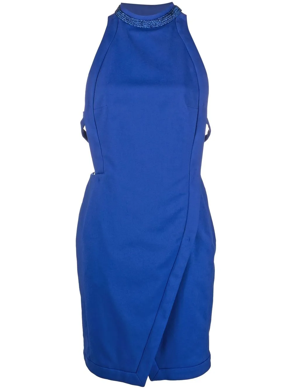 

Genny vestido corto sin mangas con cuello alto - Azul