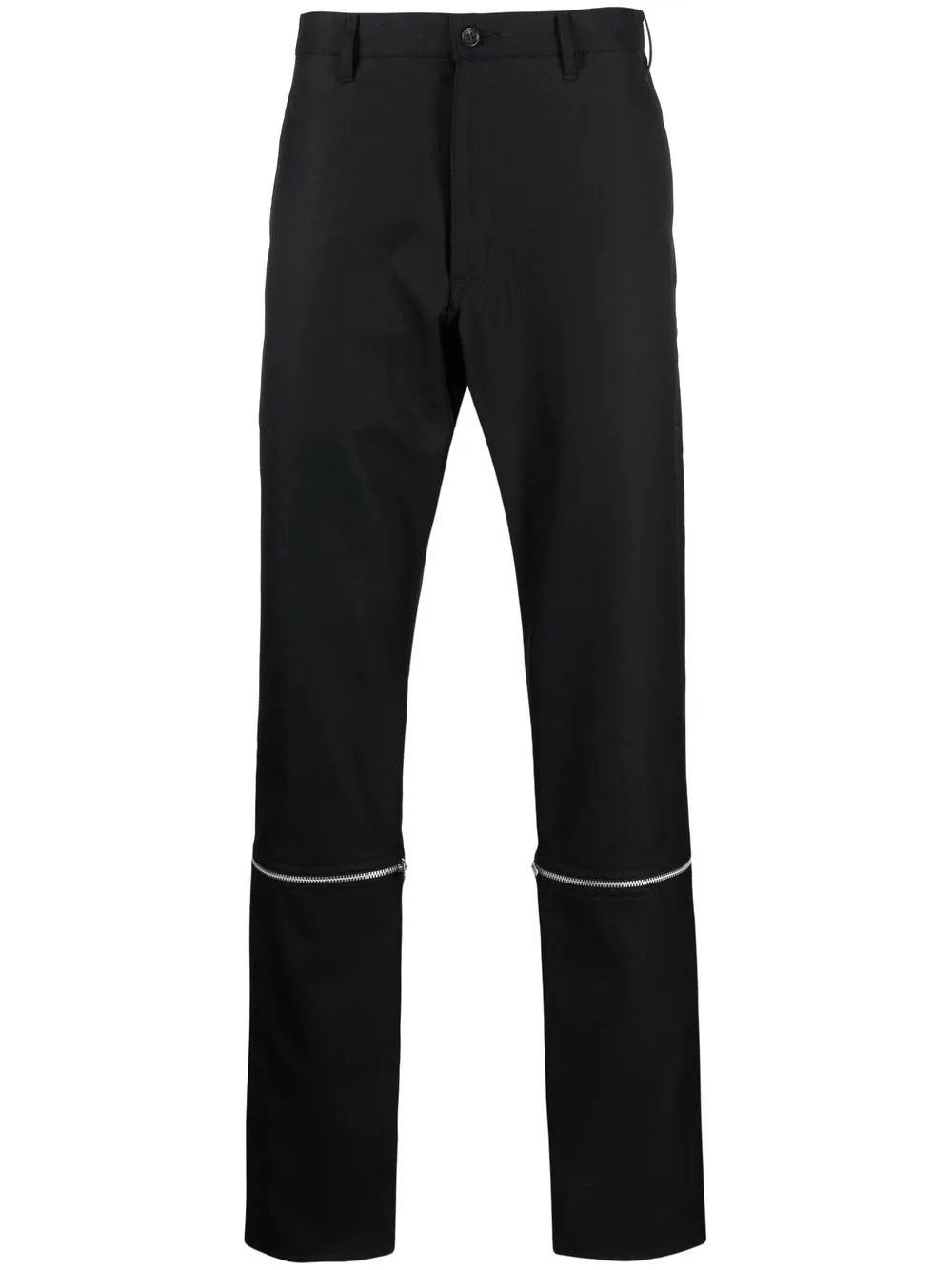 

Comme Des Garçons Homme Plus zip-details wool straight-leg trousers - Black