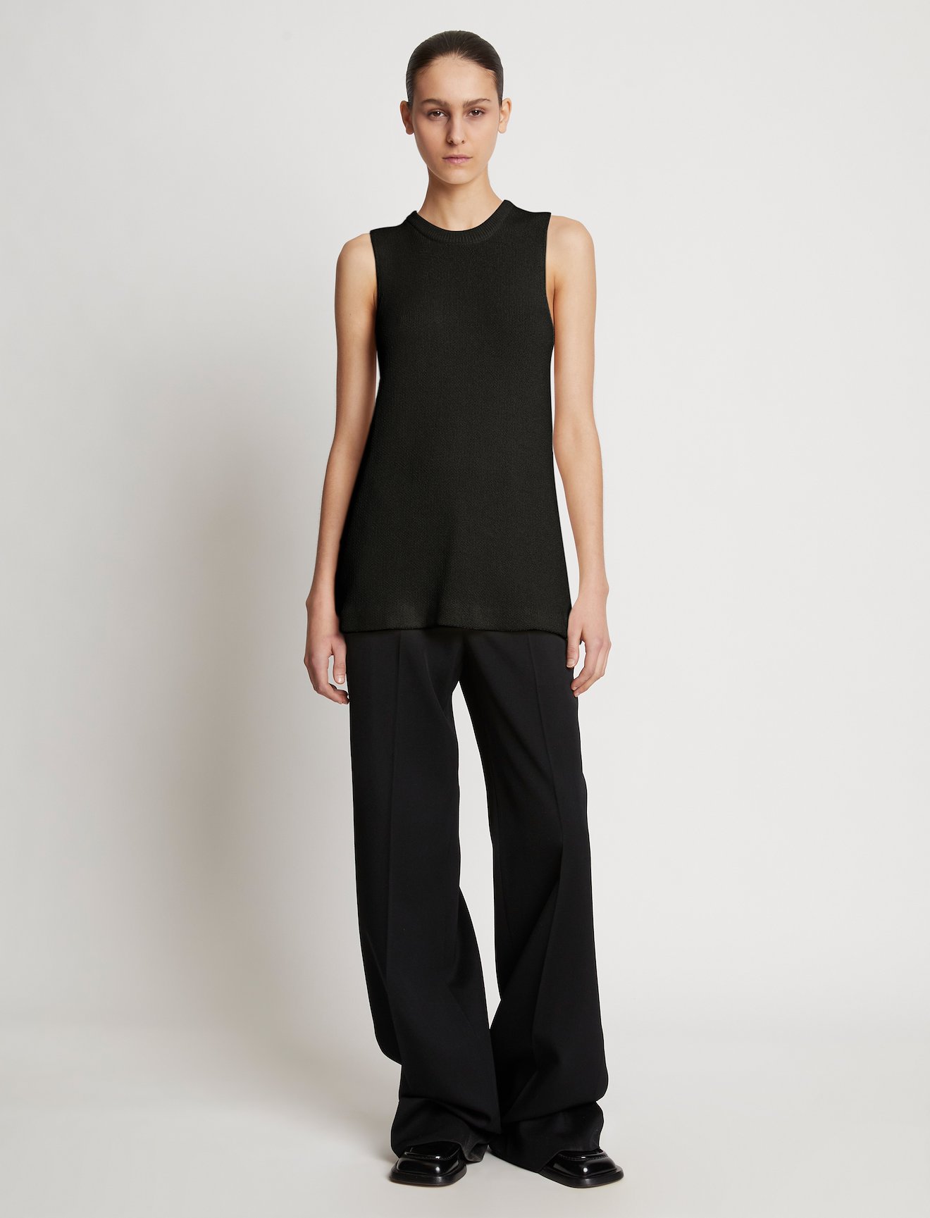 Twist Back Viscose Crepe Knit Tank #1