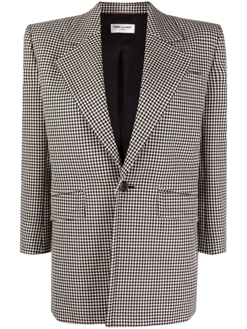 

Saint Laurent check-print single-breasted blazer - Black