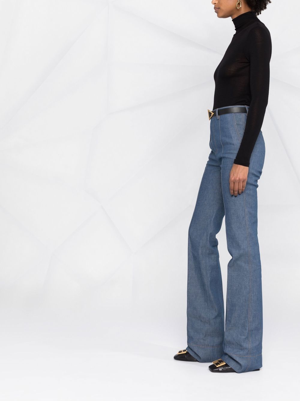 Shop Saint Laurent High-rise Wide-leg Jeans In Blau