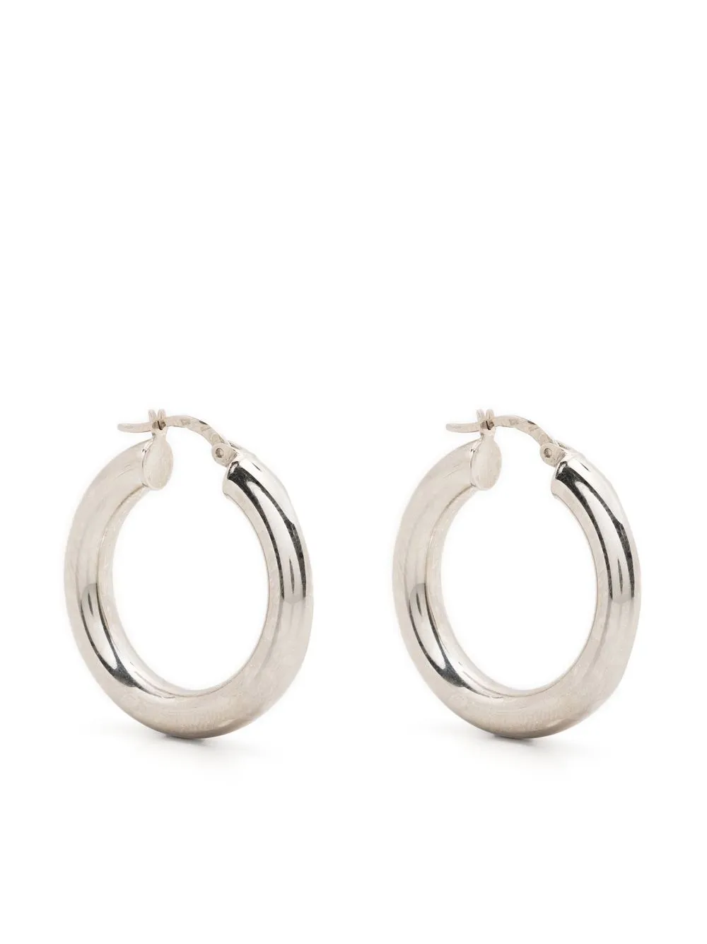 

Loulou x Obsidian rhodium-plated hoop earrings - Silver