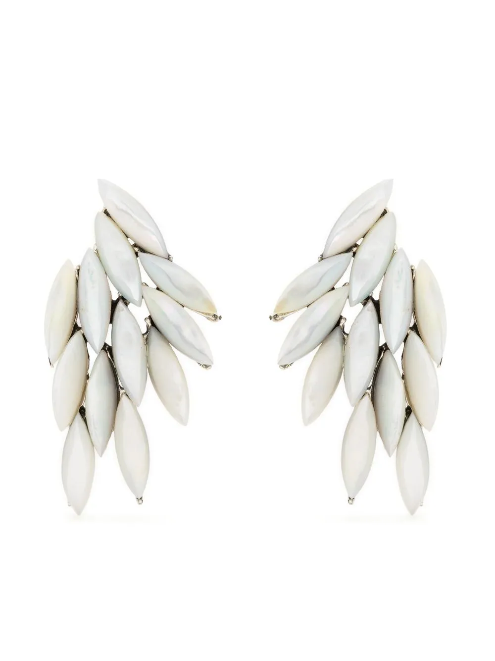 

Loulou aretes con diseño de alas y madre perla de Loulou x Obsidian - Blanco