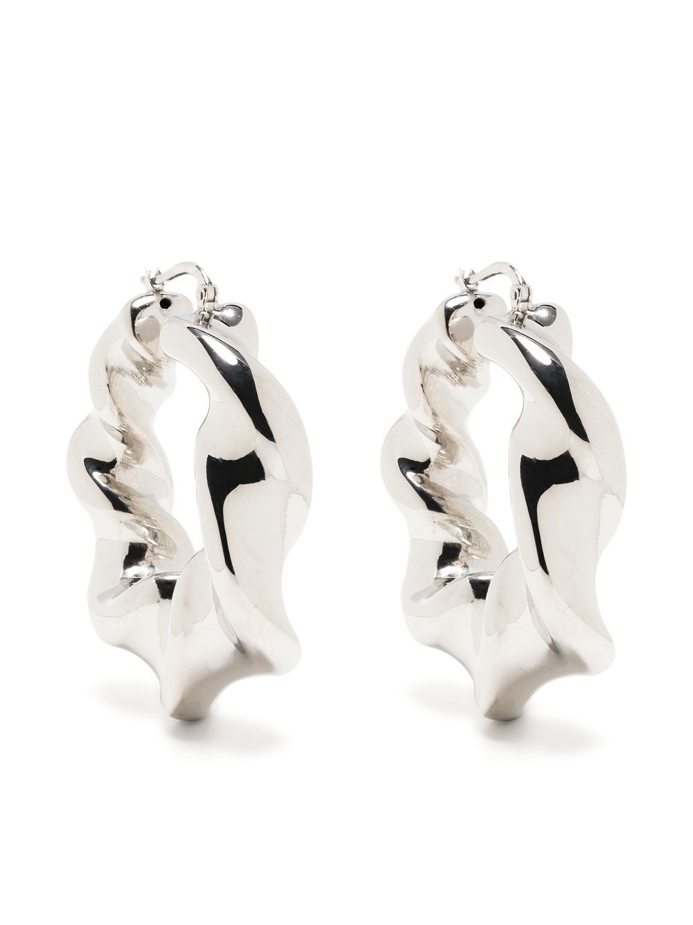 

Loulou x Obsidian sculpted hoop earrings - Silver