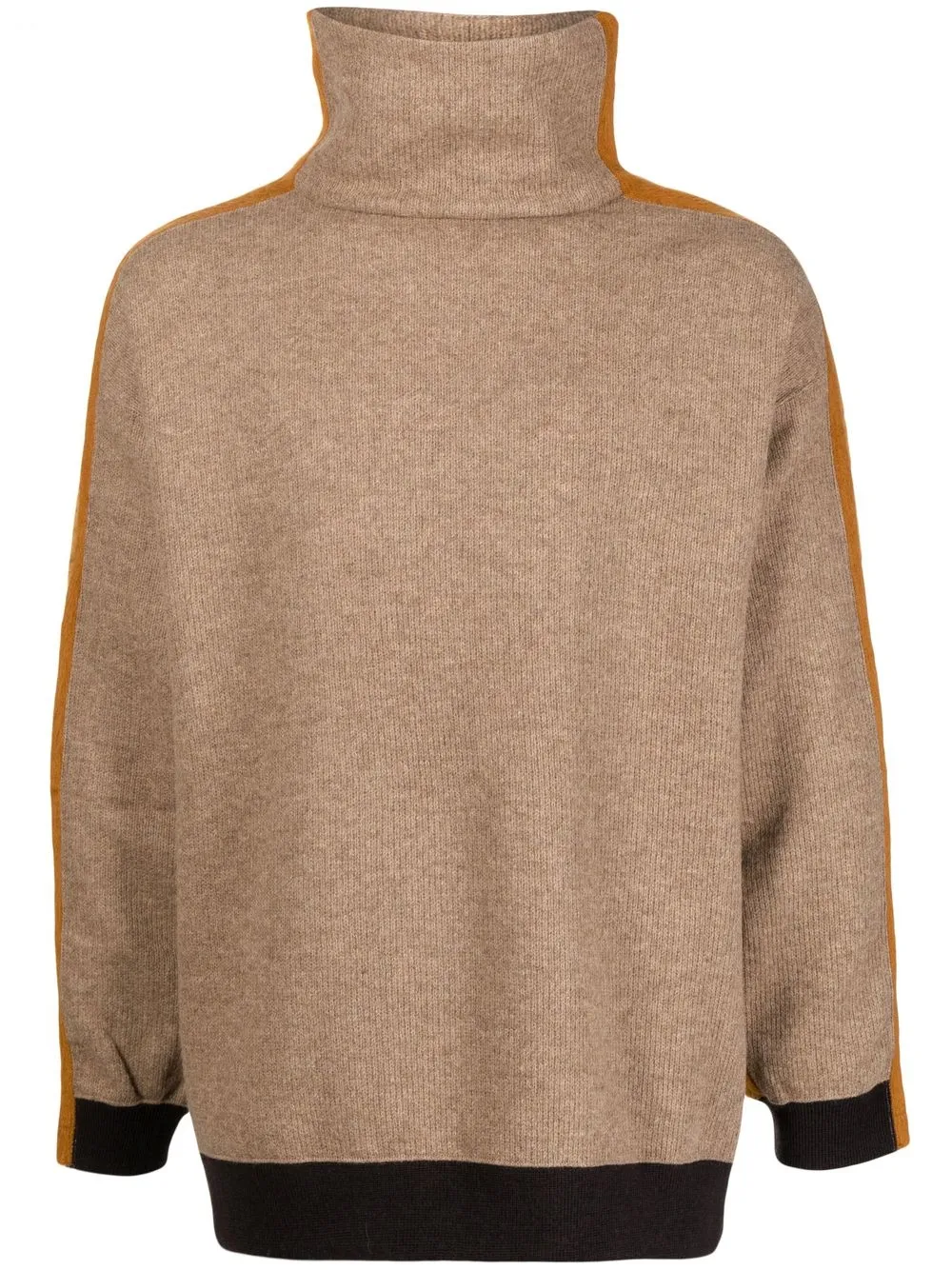 

White Mountaineering suéter con detalle en contraste - Marrón