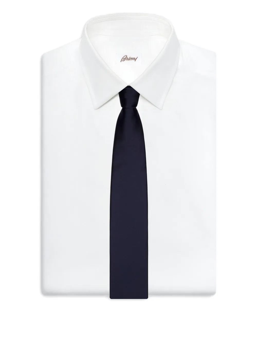 Brioni plain silk tie - Blauw