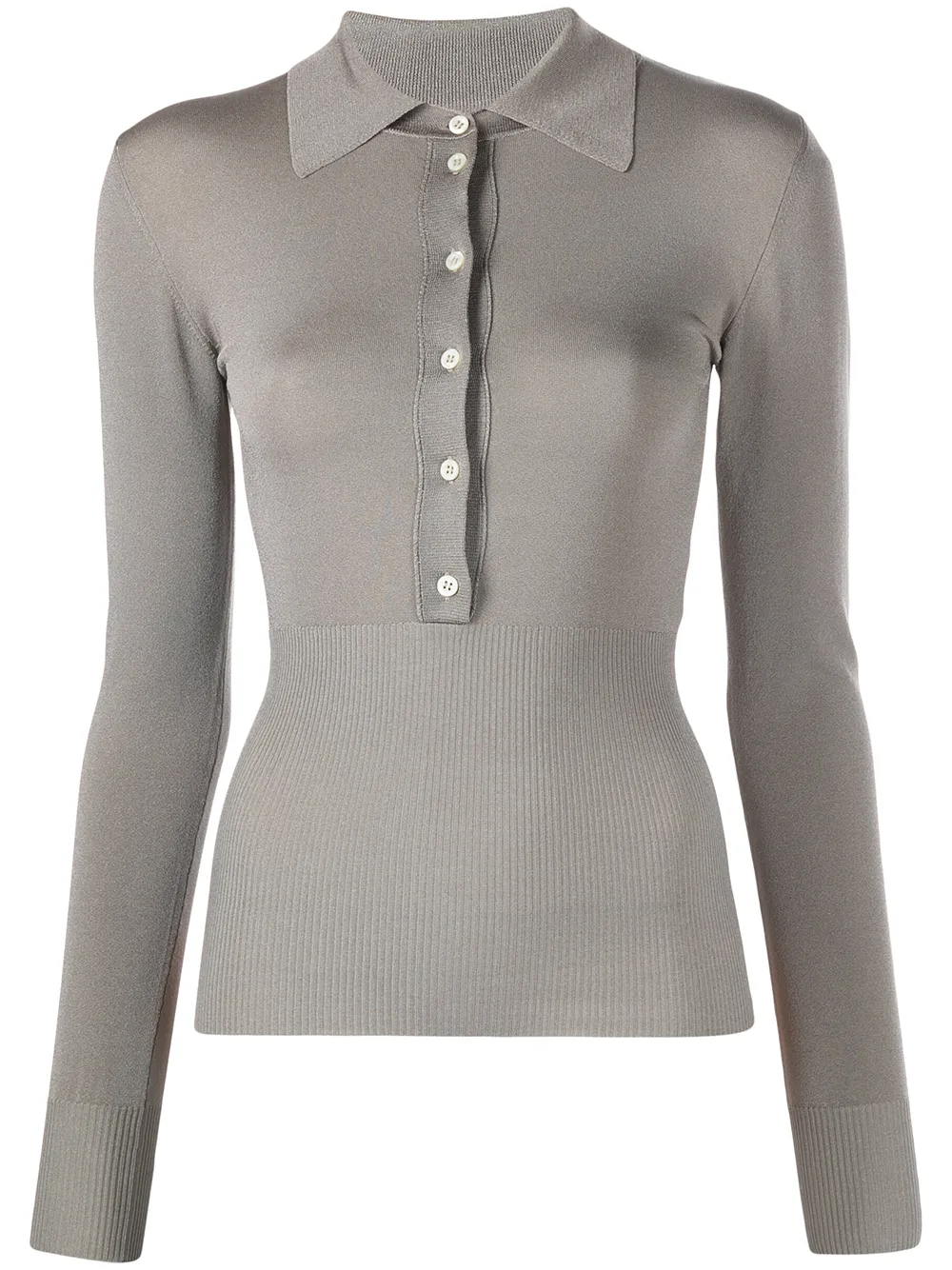 

Peter Do classic-collar front-button knitted top - Neutrals