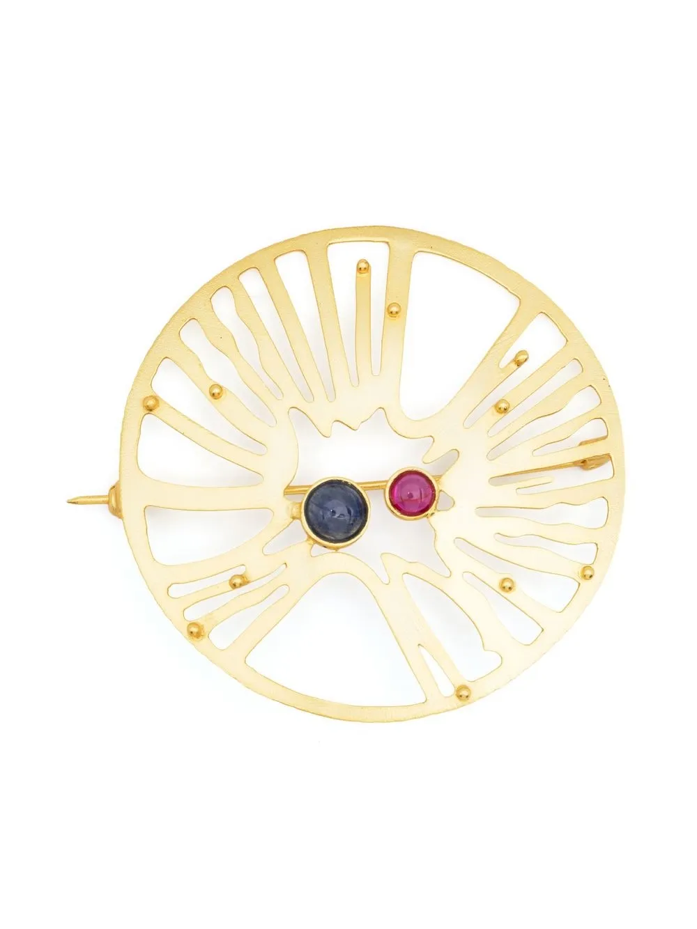 

Loulou broche circular con cuarzo de Loulou x Obsidian - Dorado