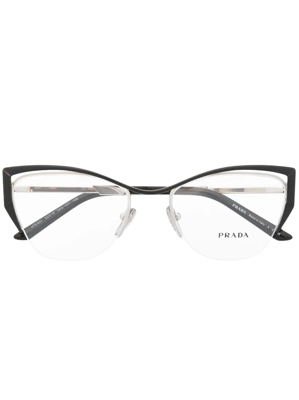 

Prada Eyewear contrasting-frame detail glasses - Black